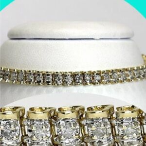 Diamond bracelet.70 carat 14 karat yellow gold length 7 1/16 “